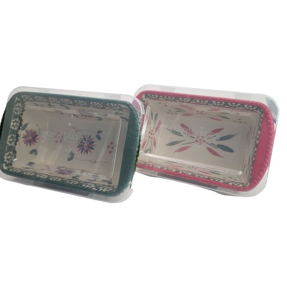 Temptations Holiday Baking Dishes Set 12 Oz Lidded by Tara PD22 - Picture 3 of 10